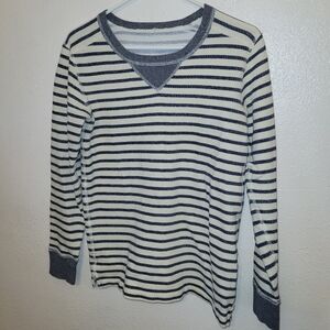J. Crew Striped Top Cotton Navy And White Size Small